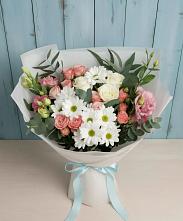 Букет цветов из:  Розы, Лизиантусы и Хризантемы #REPLACE_PRED# Карагаче