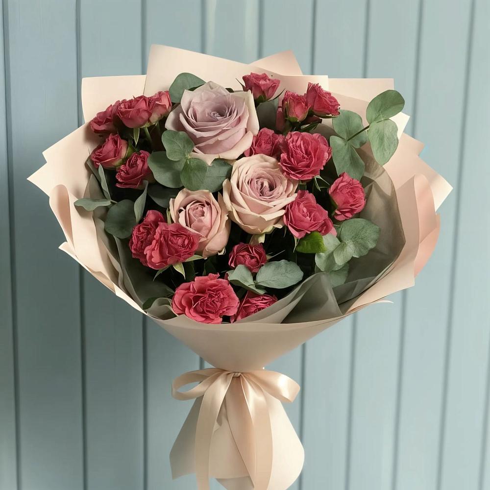 Букет цветов из: Гвоздики и Розы в Карагаче