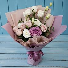 Букет цветов из:  Розы и Лизиантусы в Карагаче