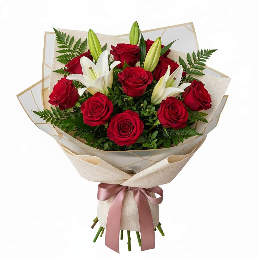 Букет цветов из: Лилии и Розы в Карагаче