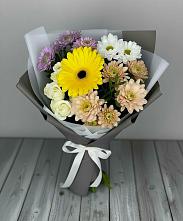 Букет цветов из:  Розы, Герберы и Хризантемы #REPLACE_PRED# Карагаче