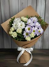 Букет цветов из:  Хризантемы и Розы #REPLACE_PRED# Карагаче