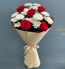 Букет цветов из:  Розы и Хризантемы в Карагаче