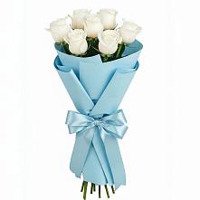 Букет 7 белых роз Проуд в Карагаче