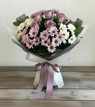 Букет цветов из:  Хризантемы и Розы #REPLACE_PRED# Карагаче