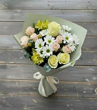 Букет цветов из:  Альстромерии, Розы и Хризантемы в Карагаче